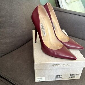 Jimmy Choo Anouk size 39 in color Dark Shiraz Kid Leather